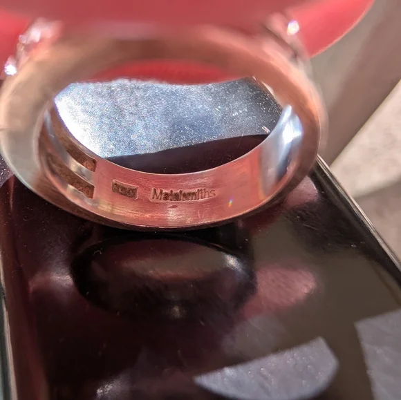 Metalsmiths Triple Band Silver Ring with Crystal Detail - Picture 4 of 4